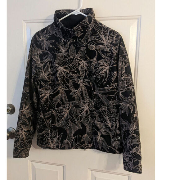 Athleta Leaf Print Odyssey Jacket, Zip and Magnetic Closure  Medium - Picture 1 of 12